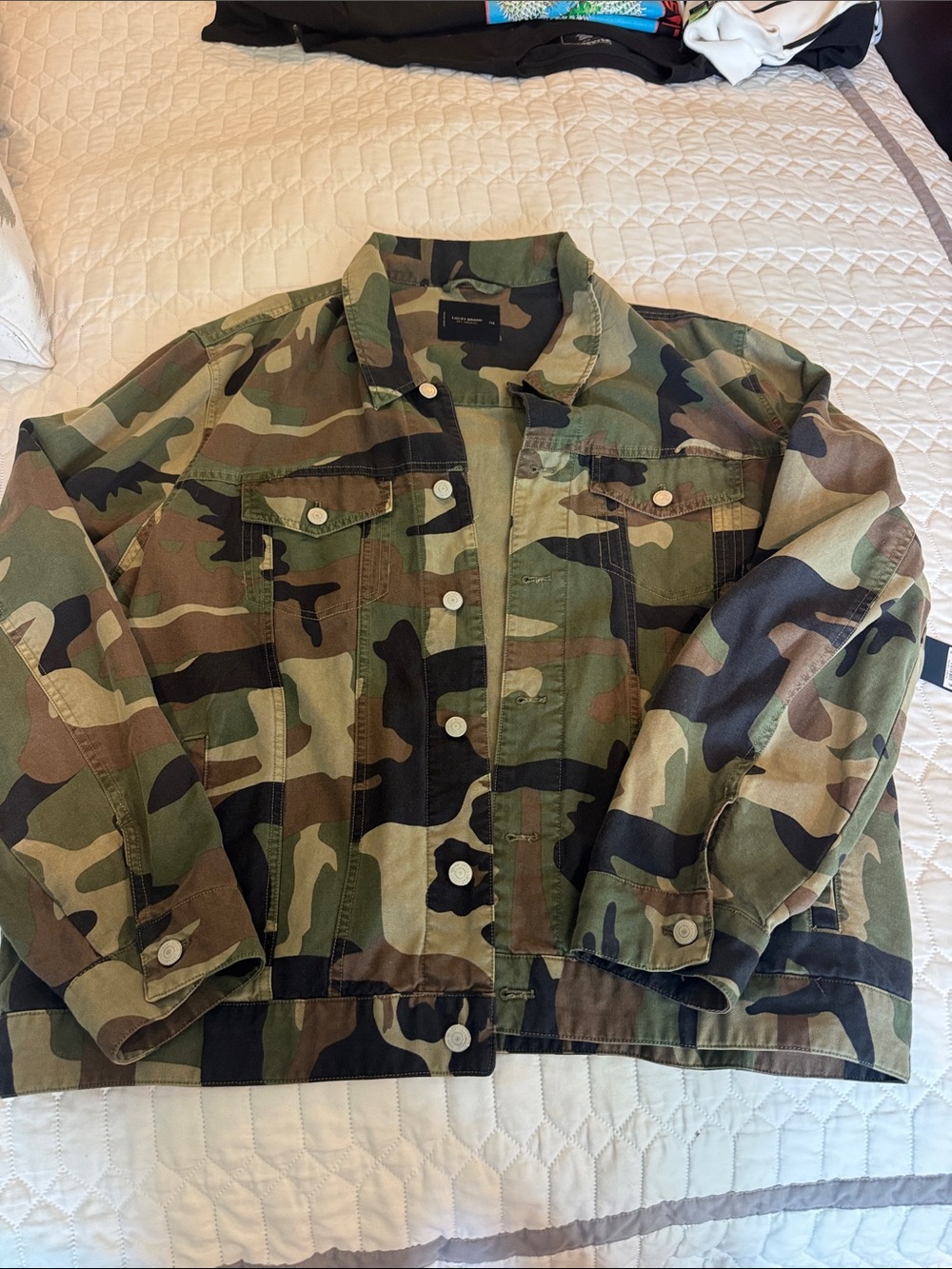 Lucky Brand Green Brown Camouflage Shirt Jacket